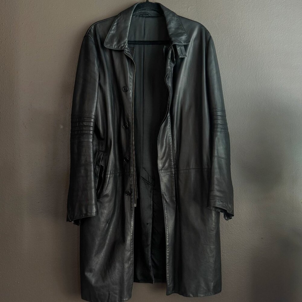 Helmut Lang Vintage Italian Leather Trench Size 48
